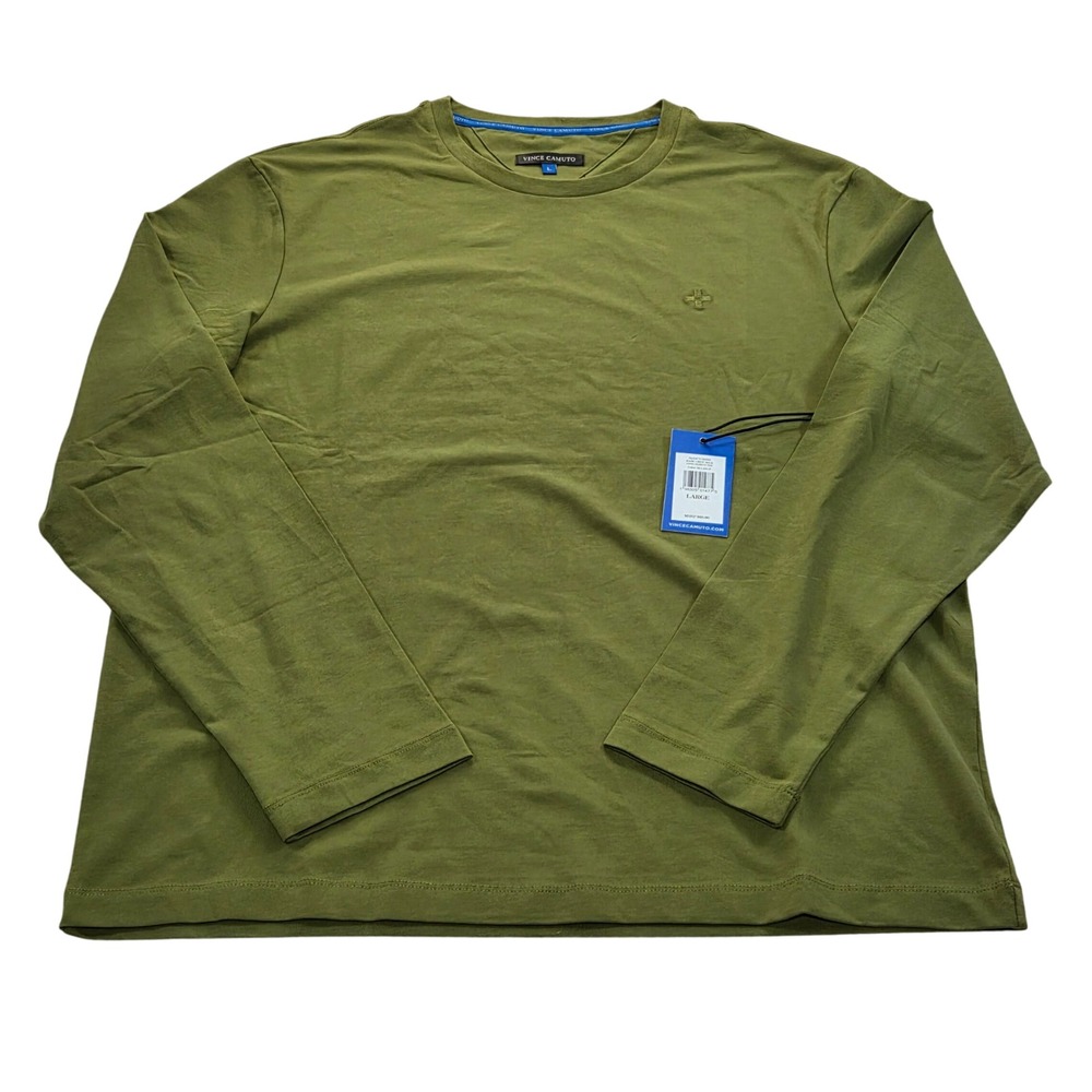 Vince Camuto Crew Neck Long Sleeve T-Shirt Sea Kelp Green‎ Men's Large